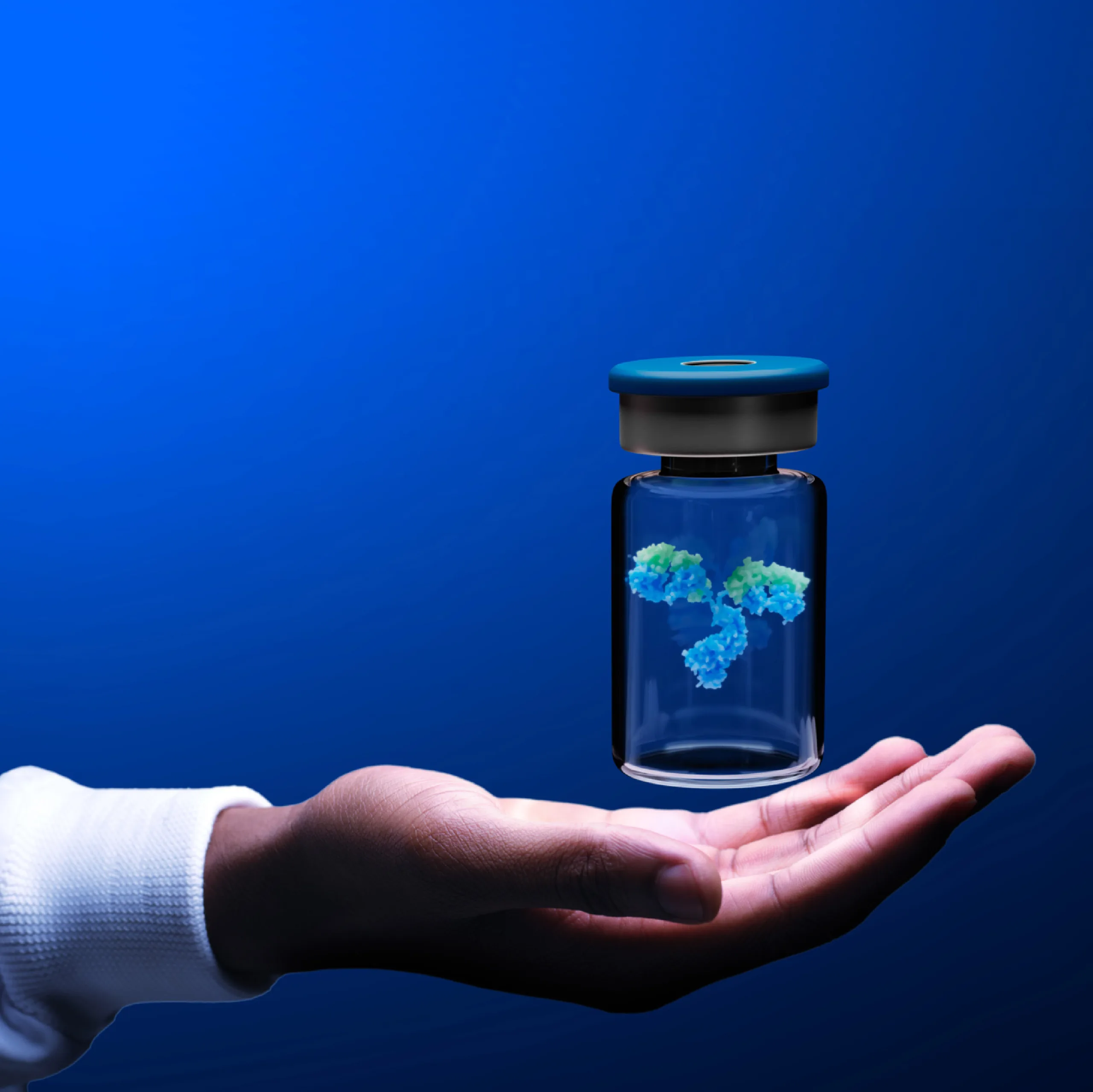 Monoclonal Antibody vial hand - rebrand